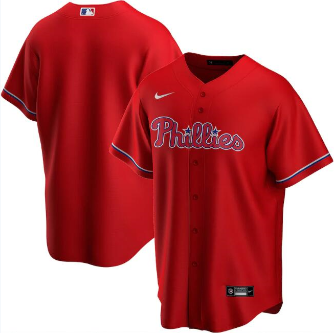 Men's Philadelphia Phillies  Red Base Stitched Jersey